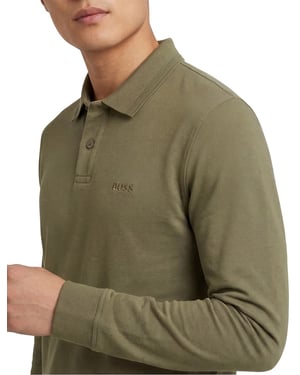 poloshirt Boss Orange groen 2-knoops katoen