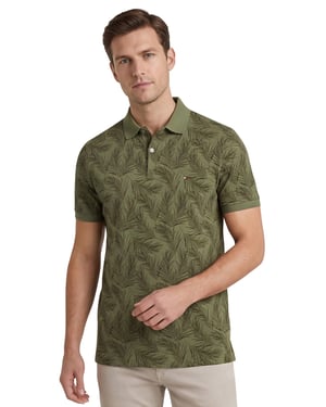Tommy Hilfiger polo groen geprint katoen normale fit