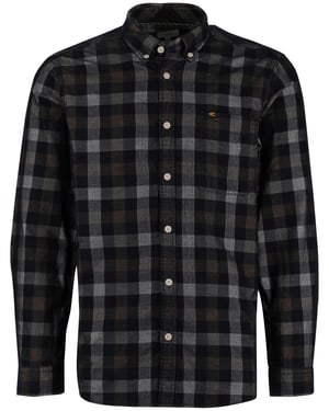Camel Active Overhemd bruin wit geruit button-down collar