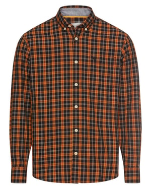 overhemd Camel Active oranje bruin katoen
