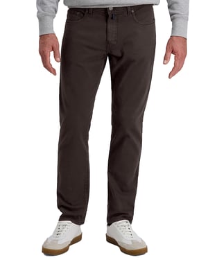 Pierre Cardin broek 5-pocket bruin Lyon effen