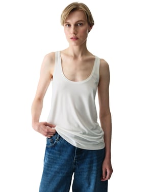 Mouwloze Tricot Body met U-hals