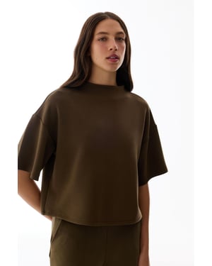 Oversized Gebreide Bodysuit Met Ronde Hals