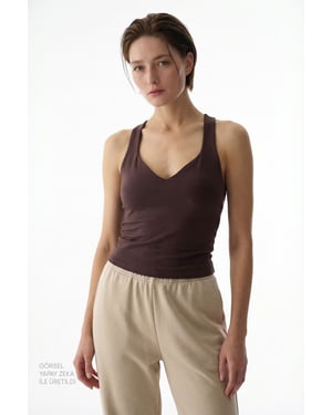 Mouwloze V-hals Rugloze String Bodysuit