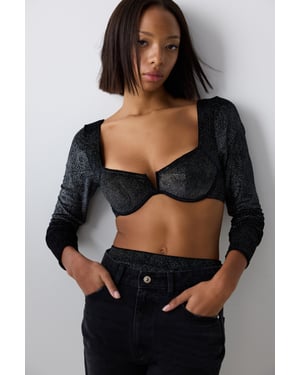Gestructureerde Ondersteunende Crop Bodysuit