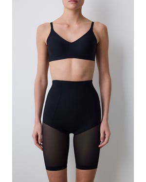 Hoog-Waist Net Shapewear Shorts