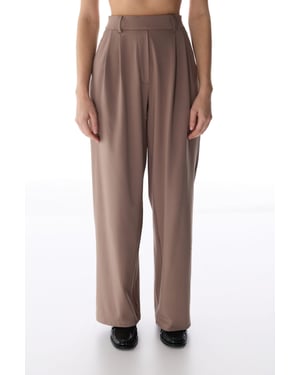 Hoge Taille Wijde Pantalon met Plissé