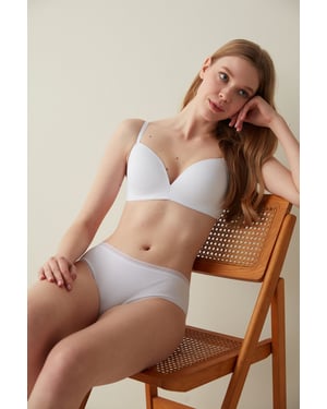 Hipsterbrief van Katoenen Jersey met Middelhoge Taille