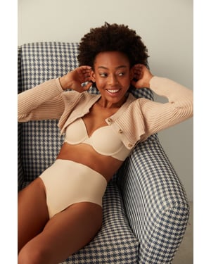 Hoogwaisted Gebreide Jersey Tanga