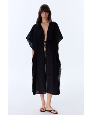 Overmaatse Geweven Katoenen Strandkimono