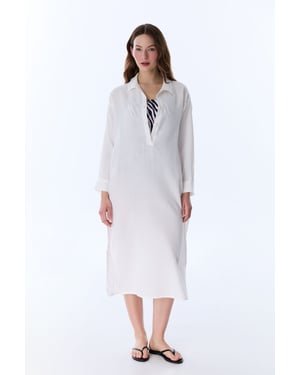 Lange Oversized Katoenen Knop Cover-Up
