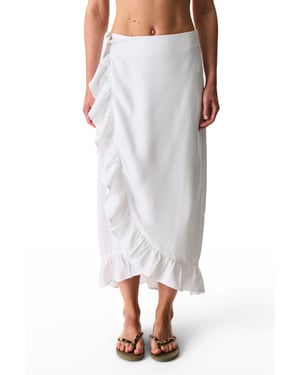 Oversized Katoen Linnen Knoop-Voorkant Cover-Up
