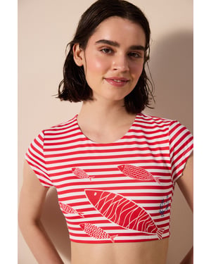 Gestreepte Bikini Top met Vaste Band