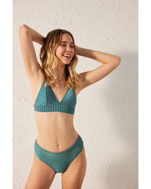 Gestreepte Bralette Bikini Top