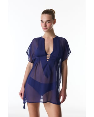 Mini Geweven Strand Kaftan Met Kwastje