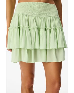 Dames Viscose Minirok Met Rimpelrand
