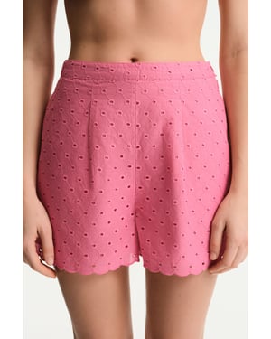 Geborduurde Katoenen Wijde Shorts