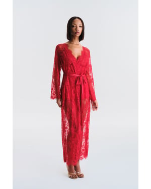 Bloemen Maxi Robe Met Ceintuurband