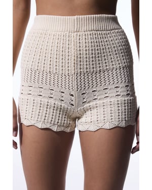 Katoenen Gebreide Mini Shorts
