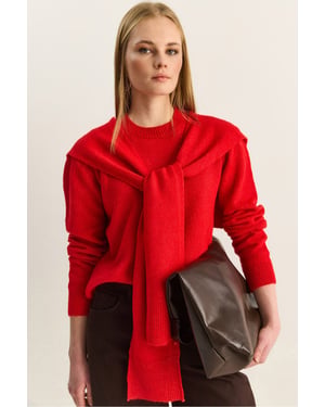 Regular Fit Crew Neck Geribbelde Trui