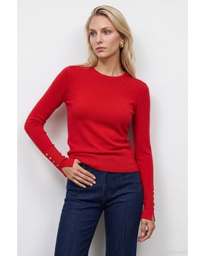 Geribbelde Crew Neck Slim Fit Trui