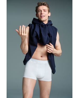 Heren Mid-Waist Katoenen Boxershorts, 2-Pack