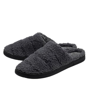 Heren Teddy Fleece Muilezels Charcoal Open Rug UK 7-13