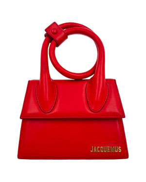 Grote Jacquemus Le Chiquito handtas van rood kalfsleer