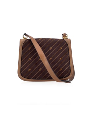 Gucci Vintage stoffen schoudertas met diagonaal logo