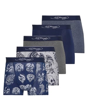 Heren Lonty 5-Pack Boxershorts Katoen Grijs Navy Antraciet Ondergoed