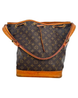 Louis Vuitton grote Noe Monogram bucket bag in bruin gecoat canvas