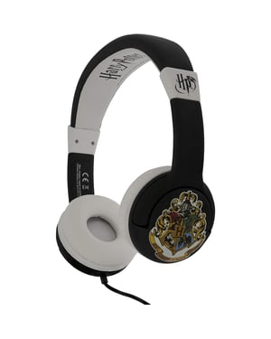 Harry Potter Kinderen/Kinderen Hogwarts Crest On-Ear koptelefoon (Zwart/Wit)