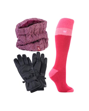 Dames Ski Set Nekwarmer Handschoenen & Thermische Skisokken Winterkleding
