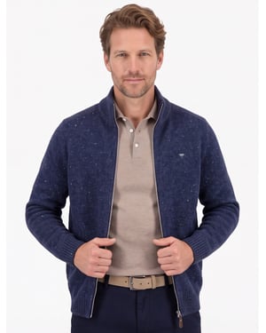 Gebreid vest Fynch Hatton blauw wol