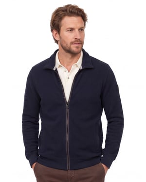 Vest Casa Moda donkerblauw rits zonder capuchon