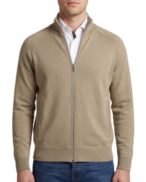 BOSS Black H-Idino vest khaki katoen regular fit zonder capuchon