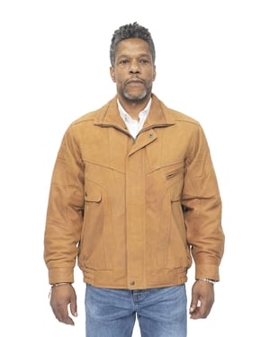 Heren klassiek Harrington bommenwerper leren jack-Minsk