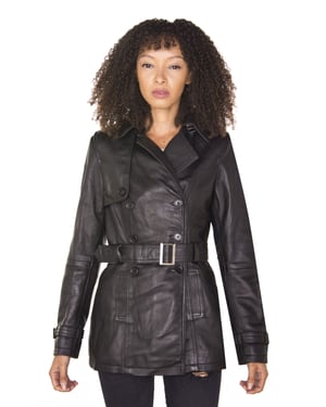 Trenchcoat van nappaleer voor dames-Mosul