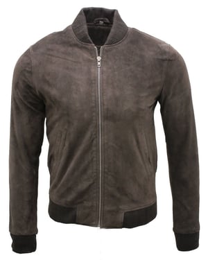 Varsity zacht suède leren bomberjack