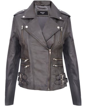 Dames leren Brando bikerjack-Loddon