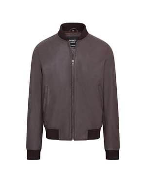 Heren zacht leer MA-1 Varsity bomberjack