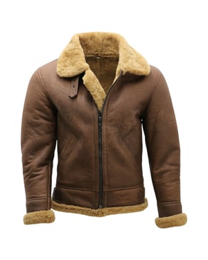 Heren Ginger Brown B3 WW2 Lamsleer Vlieger Aviator Jack - Houston