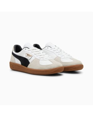 Puma Palermo leren sneakers in wit/zwart