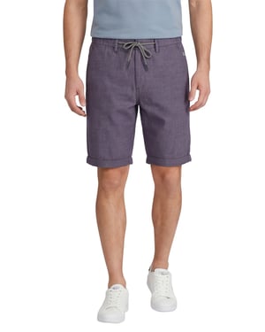 New Zealand korte broek blauw gemeleerd katoen touw
