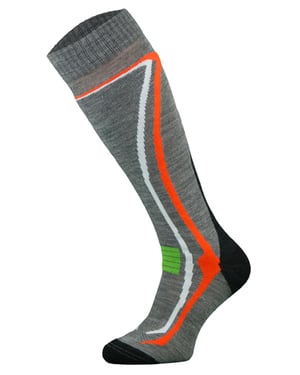 Comodo - Unisex Kniehoge Merino Wollen Skisokken - Grijs