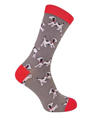 Mr Heron - Nieuwe bamboesokken voor heren met honden aan - Dalmatiërs (Houtskool)