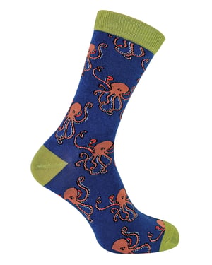 Mr Heron - Bamboesokken met dierendesign voor heren - Octopus (Marine)