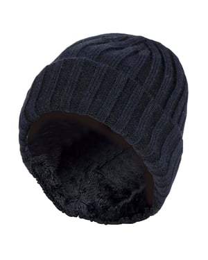 Heat Holders Geribbelde wintermuts voor jongens - Zwart