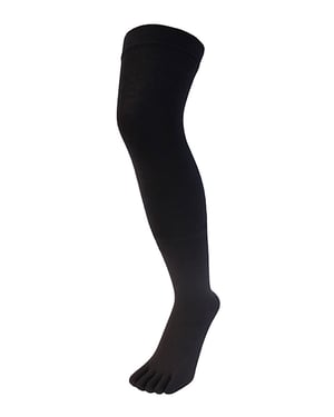 TOETOE - Essentiële Vochtafvoerende Katoenen Overknee Teen Sokken voor Mannen en Dames - Zwart