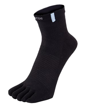 TOETOE - Heren- en Dames Vochtafvoerende Buiten Trainer Liner Teensokken - Zwart
